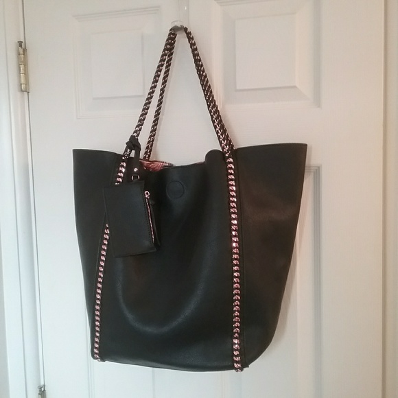 NWT Blk Braided Chain Handle Tote FirmPrice Last 1 - Picture 2 of 4